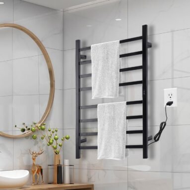 8-Bar Electric Heated Towel Warmer for Luxurious comfort